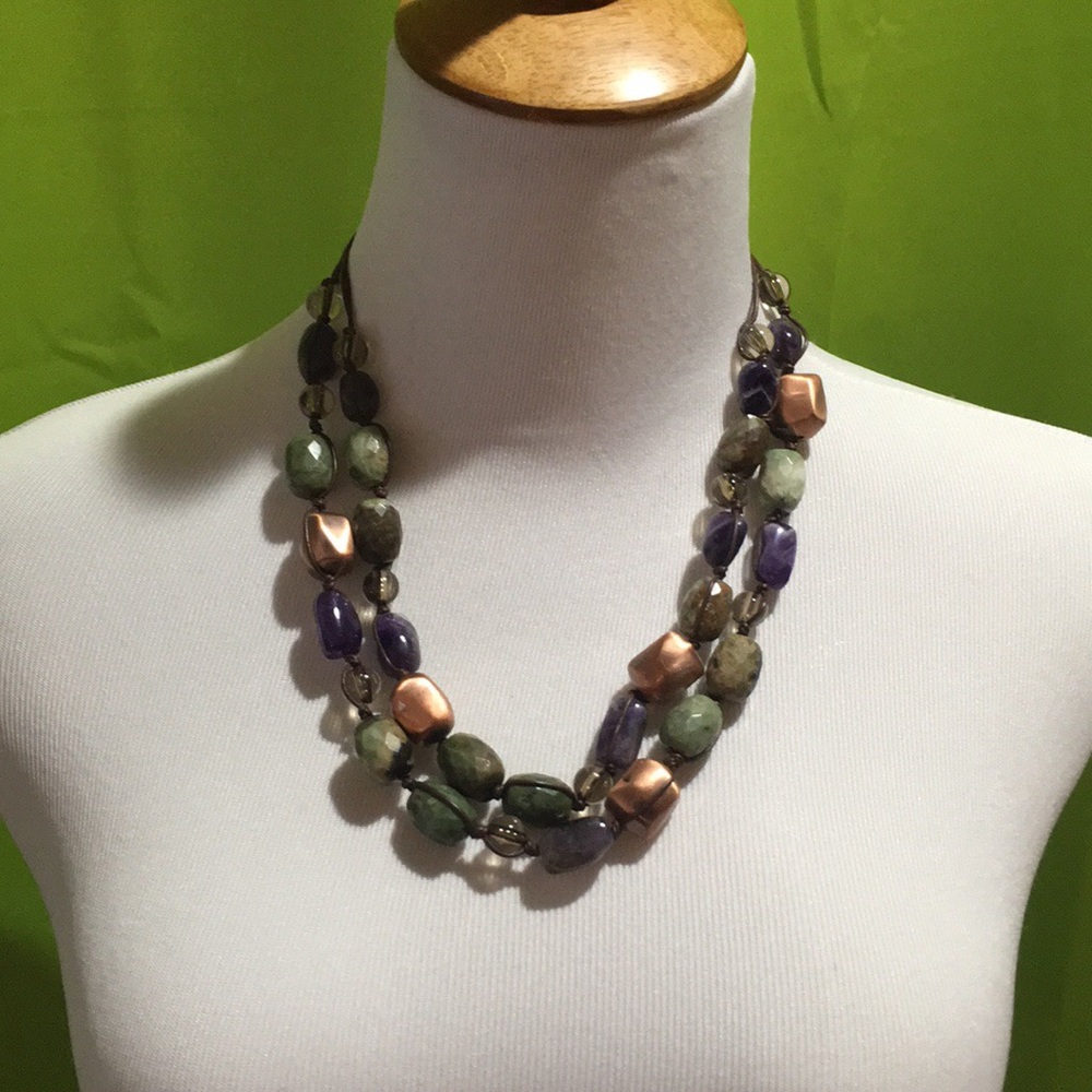 Double beaded stone necklace